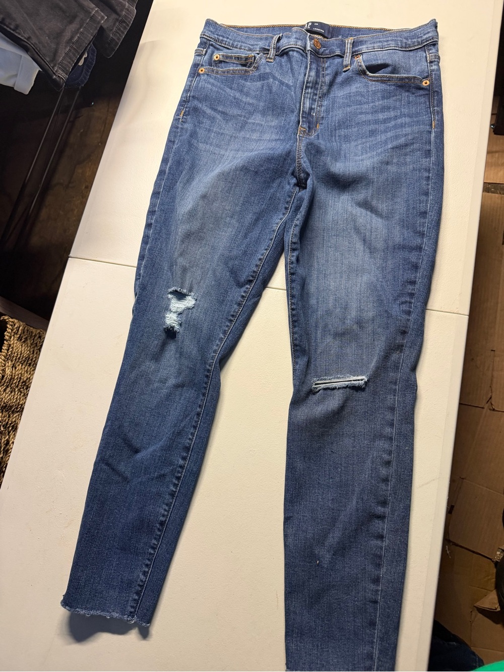 GAP Blue Distressed Skinny Jeans